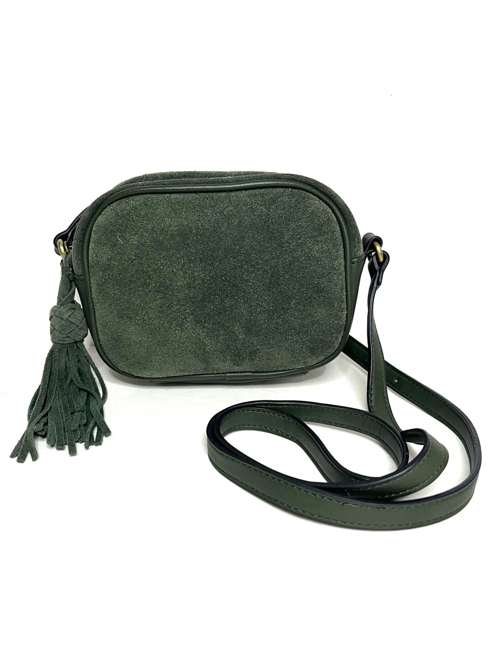 Kelly & Katie Dark Green Suede Small Crossbody Bag